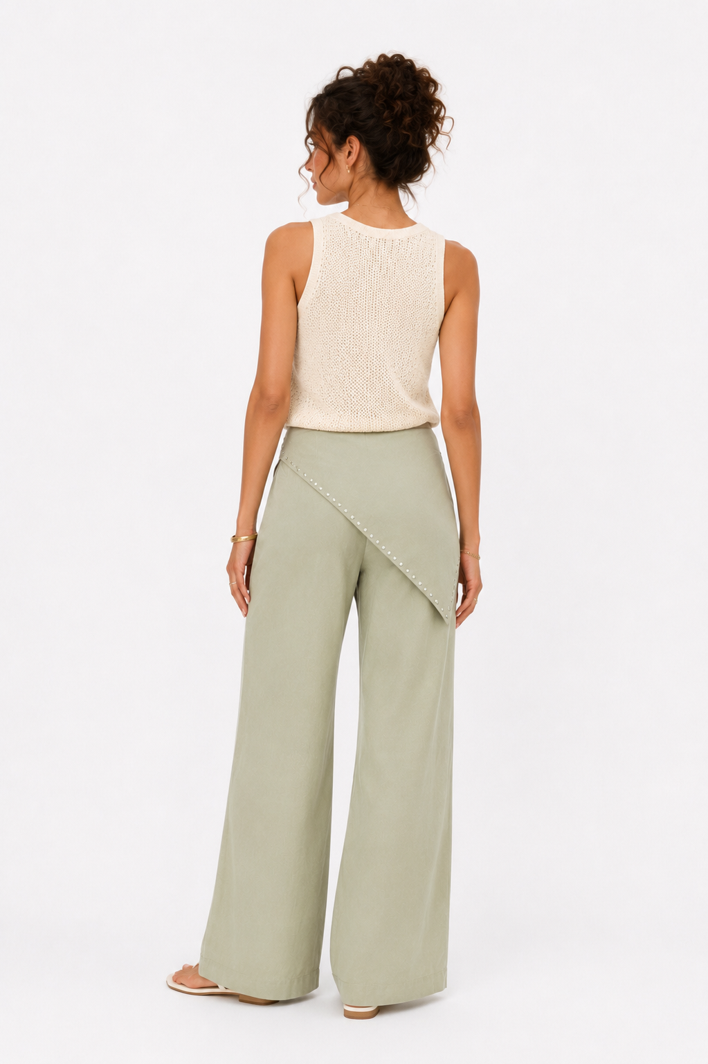 Studded Linen Trousers